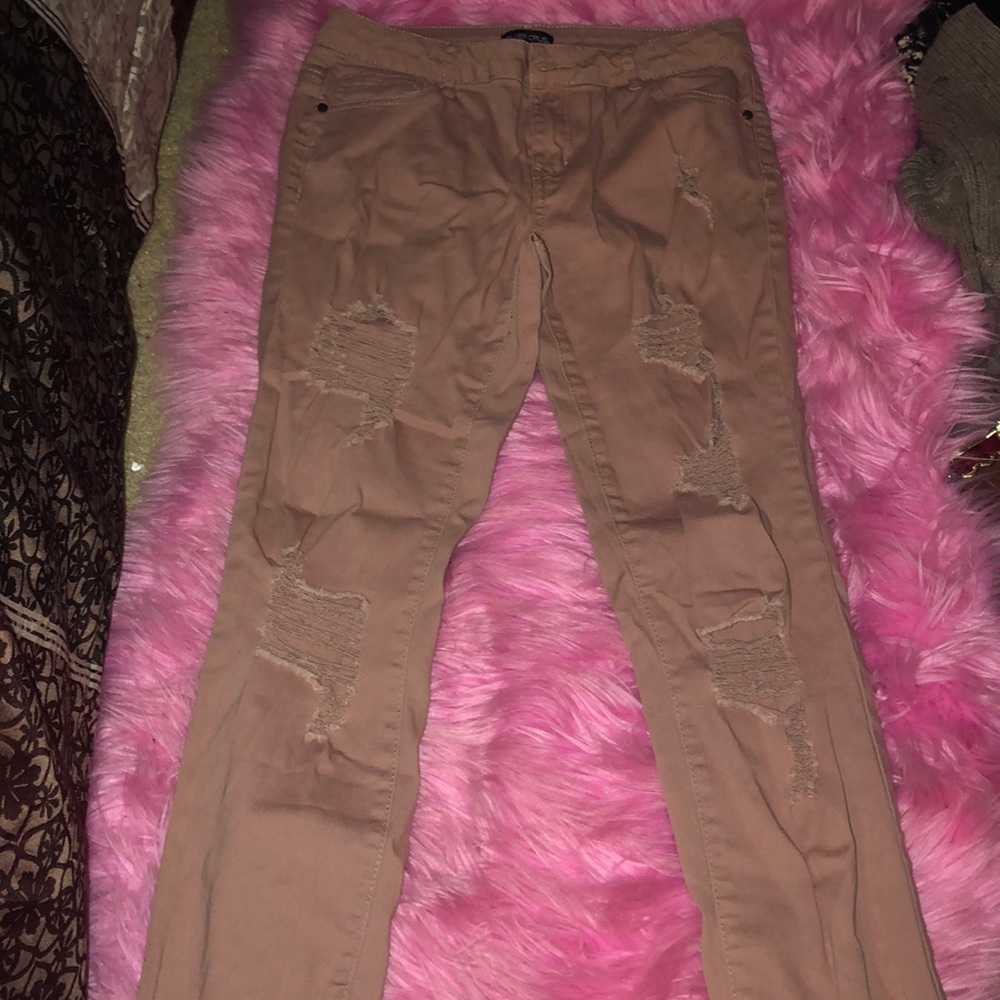 dusty rose skinny jeans